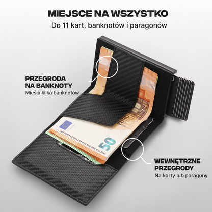 Bastero - Automatyczny portfel slim z szybkim dostępem do kart