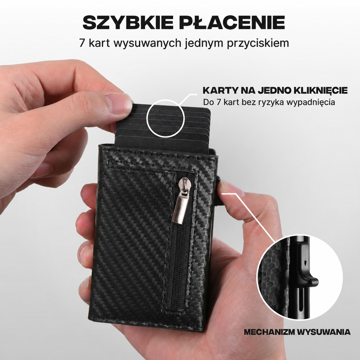 Bastero - Automatyczny portfel slim z szybkim dostępem do kart