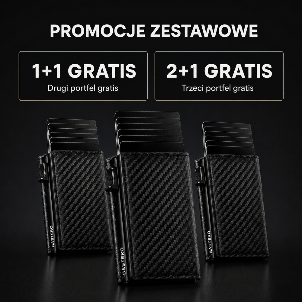 Bastero - Automatyczny portfel slim z szybkim dostępem do kart